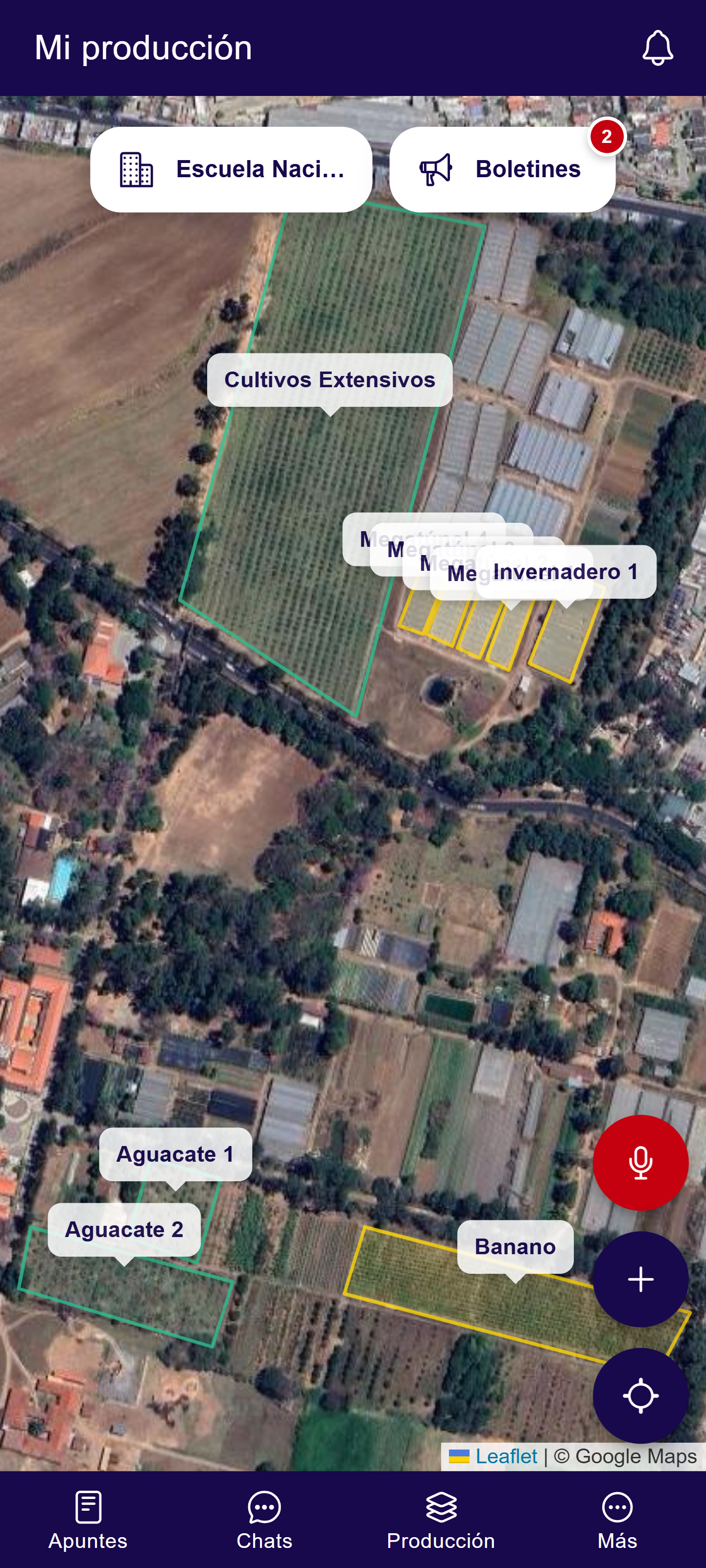 Mapa principal de Ingenicrop Campo